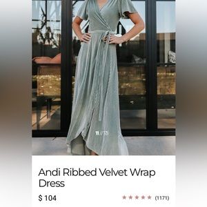 Baltic Born Andi Ribbed Velvet Wrap Dress